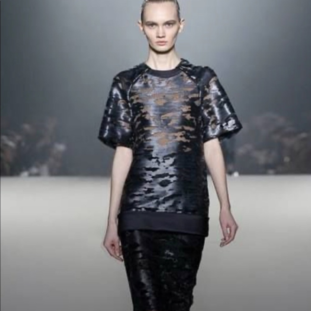 ALEXANDER WANG burn out top grey silk